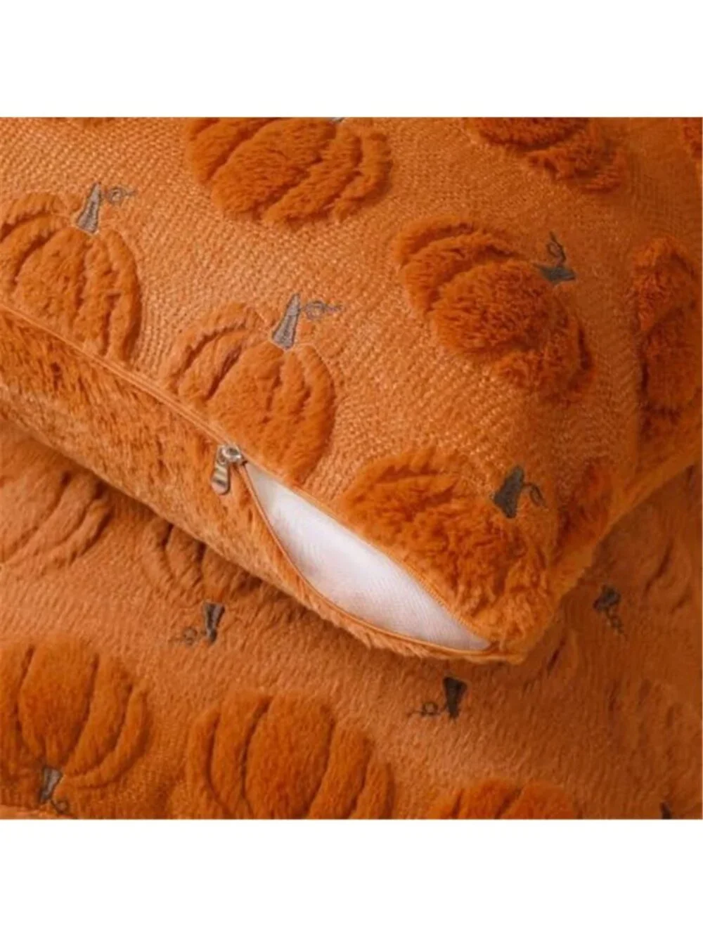 Fall Throw Pillow Covers 18x18 Set of 2 Rust Orange Pumpkin Decor